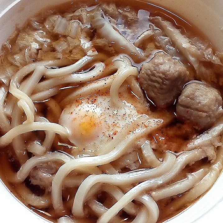 レンジで簡単!鍋焼き風うどん